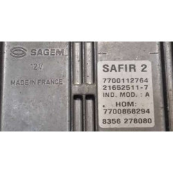 CALCULATEUR MOTEUR 1.2 RENAULT CLIO TWINGO SAGEM SAFIR2 7700112764, 21652511-7, HOM: 7700868294