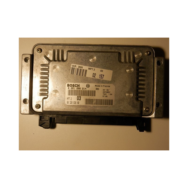 CALCULATEUR MOTEUR CITROEN XSARA SAXO PEUGEOT 306 1.6 BOSCH 0261206214, 0 261 206 214, 9632693880, 96 326 938 80, MP7.2 03 CALCULATEUR MOTEUR CITROEN XSARA SAXO PEUGEOT 306 1.6 BOSCH 0261206214, 0 261 206 214, 9632693880, 96 326 938 80, MP7.2 03