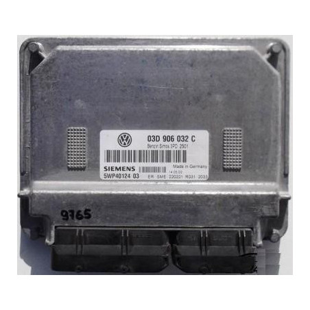 CALCULATEUR MOTEUR VW VOLKSWAGEN POLO 1.2, SIMENS 5WP40124 03, 5WP4012403, 03D 906 032 C, 03D906032C