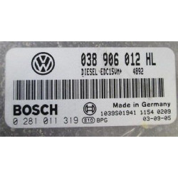 CALCULATEUR MOTEUR VOLKSWAGEN POLO 1.9 SDI ASY BOSCH 0 281 011 319, 0281011319, 038 906 012 HL, 038906012HL, EDC15VM+