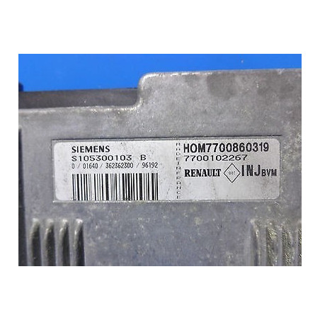 CALCULATEUR MOTEUR RENAULT MEGANE 1.6 16V SIEMENS S105300103 B, S105300103B, HOM 7700860319, 7700102267