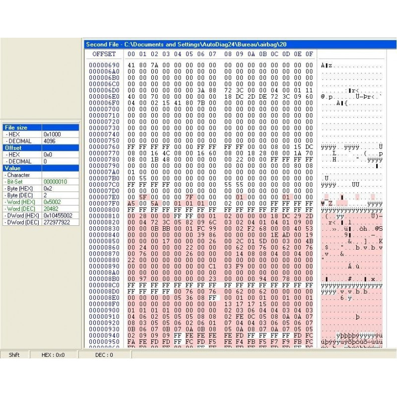 Réparation dump D'airbag Crashdata