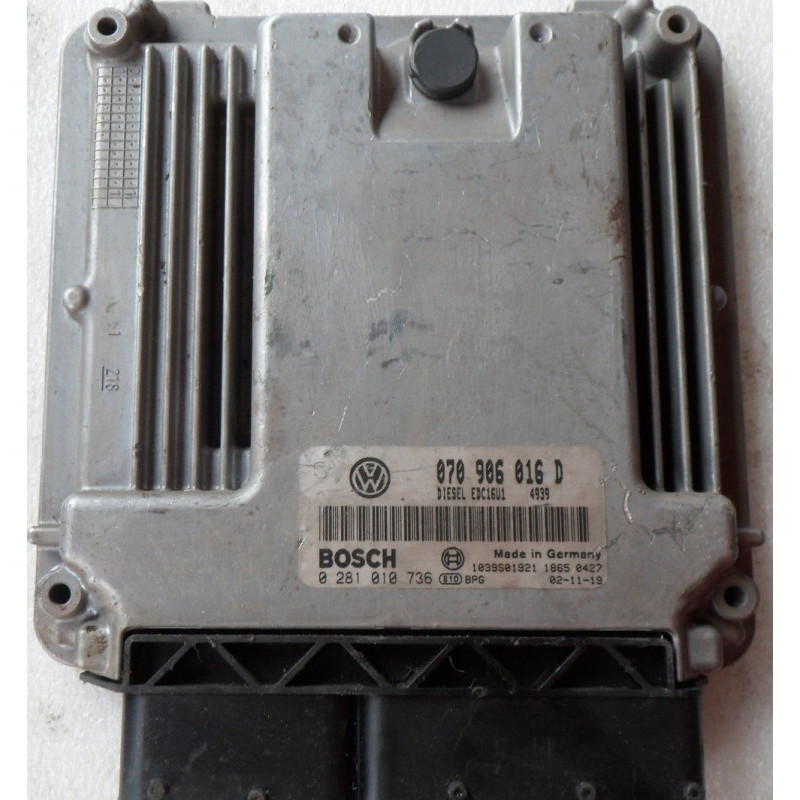 CALCULATEUR MOTEUR VW VOLKSWAGEN TOUAREG 5.0 TDI, BOSCH 0 281 010 736, BOSCH 0281010736, 070 906 016 D, 070906016D, 1039S02144