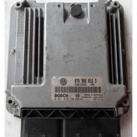 CALCULATEUR MOTEUR VW VOLKSWAGEN TOUAREG 5.0 TDI, BOSCH 0 281 010 736, BOSCH 0281010736, 070 906 016 D, 070906016D, 1039S02144