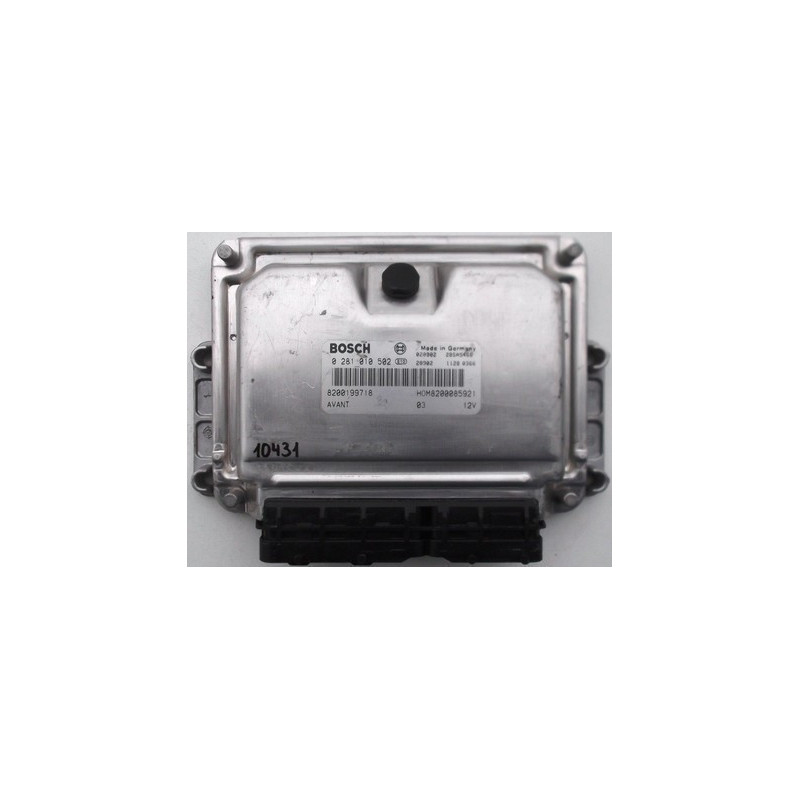 CALCULATEUR MOTEUR RENAULT MEGANE KANGOO 1.9 DTI, BOSCH 0 281 010 502, 0281010502, 8200199718, HOM8200085921 CALCULATEUR MOTEUR RENAULT MEGANE KANGOO 1.9 DTI, BOSCH 0 281 010 502, 0281010502, 8200199718, HOM8200085921