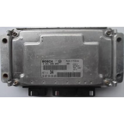 CALCULATEUR MOTEUR PEUGEOT 206 1.6 BOSCH 0261206942, 0 261 206 942, 9638783480 id09, 96 387 834 80 id09, ME7.4.4 34