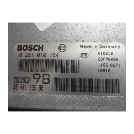 CALCULATEUR MOTEUR CITROEN C5 2.2HDI 138CV BOSCH 0281010764, 0 281 010 764, 9644199580, 96 441 995 80, EDC15C2 98