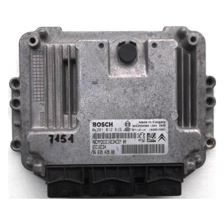 CALCULATEUR MOTEUR CITROEN BERLINGO 1.6HDI BOSCH 0 281 012 619, 0281012619, 96 639 439 80, 9663943980, 9653950980, EDC16C34
