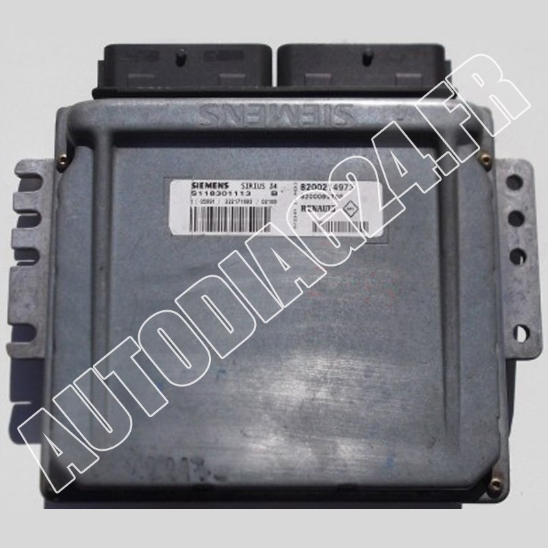CALCULATEUR MOTEUR RENAULT CLIO 1.4/1.6, SIEMENS S118301113 B, S118301113B, SIRIUS 34, 8200214973, 8200080285