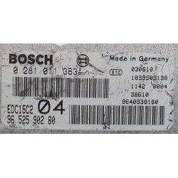 CALCULATEUR MOTEUR PEUGEOT 807 2.2 HDI 136cv BOSCH 0 281 011 363, 0281011363, 9652590280 9640938180 EDC15C2 04 1039S03138