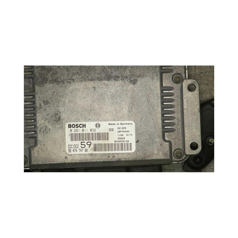 CALCULATEUR MOTEUR CITROEN C8 2HDI 110CV EDC15C2 BOSCH 0 281 011 032, 0281011032, 96 467 191 80, 9646719180, 96 409 301 80, 9640