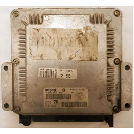 PEUGEOT 306 2.0 HDI BOSCH 0281010362, 0 281 010 362, 9640324380, 96 403 243 80, EDC15C2 20