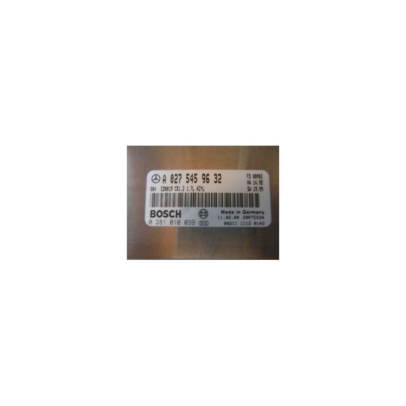 Réparation Calculateur moteur MERCEDES CLASS A170 W168 START ERROR Bosch 0 281 010 039, 0281010039, A 027 545 96 32, A0275459632