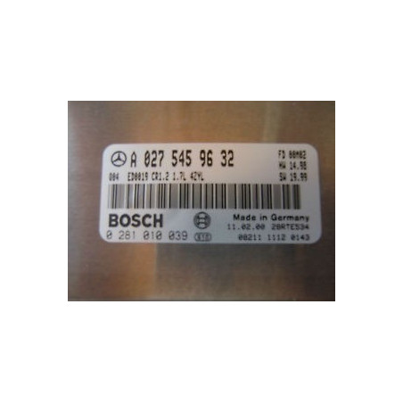 Réparation Calculateur moteur MERCEDES CLASS A170 W168 START ERROR Bosch 0 281 010 039, 0281010039, A 027 545 96 32, A0275459632