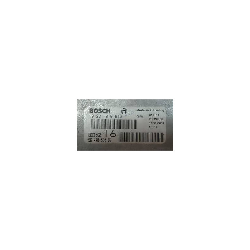 CALCULATEUR MOTEUR CITROEN JUMPY 2.0 HDI BOSCH 0281010816, 0 281 010 816, EDC15C2, 9644853080, 96 448 530 8 CALCULATEUR MOTEUR CITROEN JUMPY 2.0 HDI BOSCH 0281010816, 0 281 010 816, EDC15C2, 9644853080, 96 448 530 8