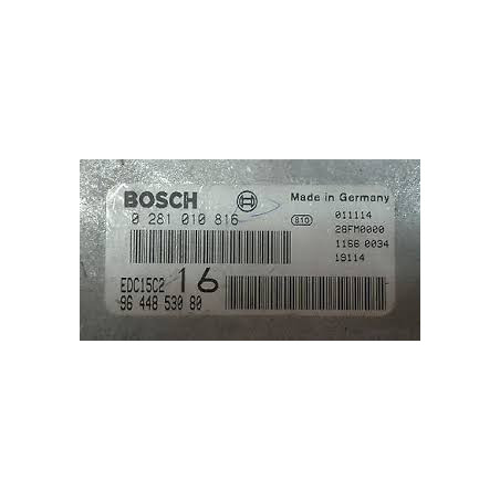 CALCULATEUR MOTEUR CITROEN JUMPY 2.0 HDI BOSCH 0281010816, 0 281 010 816, EDC15C2, 9644853080, 96 448 530 8