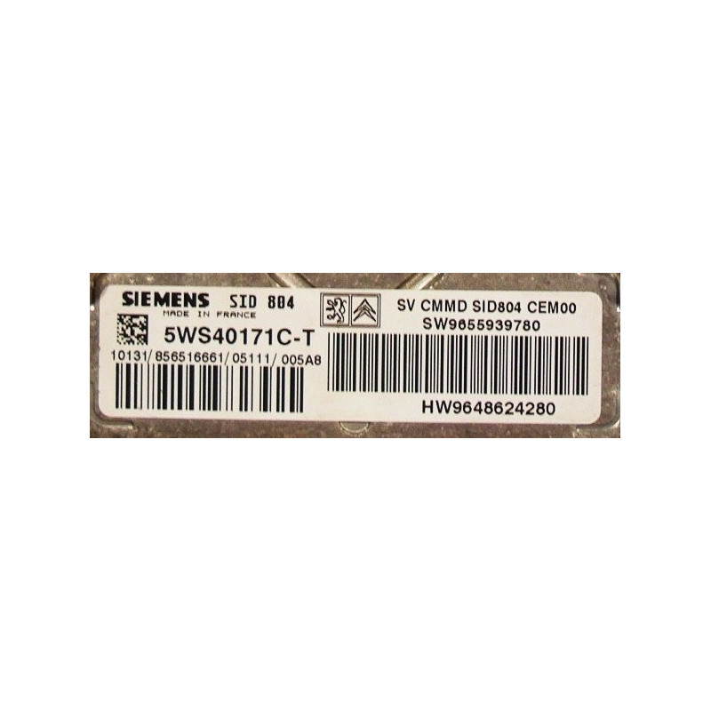 Calculateur Moteur PEUGOET 1007 CITROEN C1 1.4 hdi 70CV SIEMENS SID804 5WS40171C-T, 5WS40171CT, 9655939780, 9648624280 Calculateur Moteur PEUGOET 1007 CITROEN C1 1.4 hdi 70CV SIEMENS SID804 5WS40171C-T, 5WS40171CT, 9655939780, 9648624280
