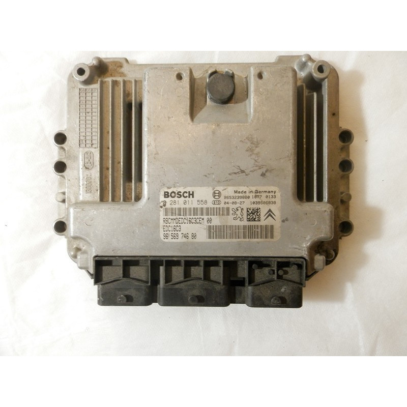 CALCULATEUR MOTEUR PEUGEOT 407 1.6 HDI BOSCH 0281011558, 0 281 011 558, 9656974680, 96 569 746 80, 9653239880, EDC16C3