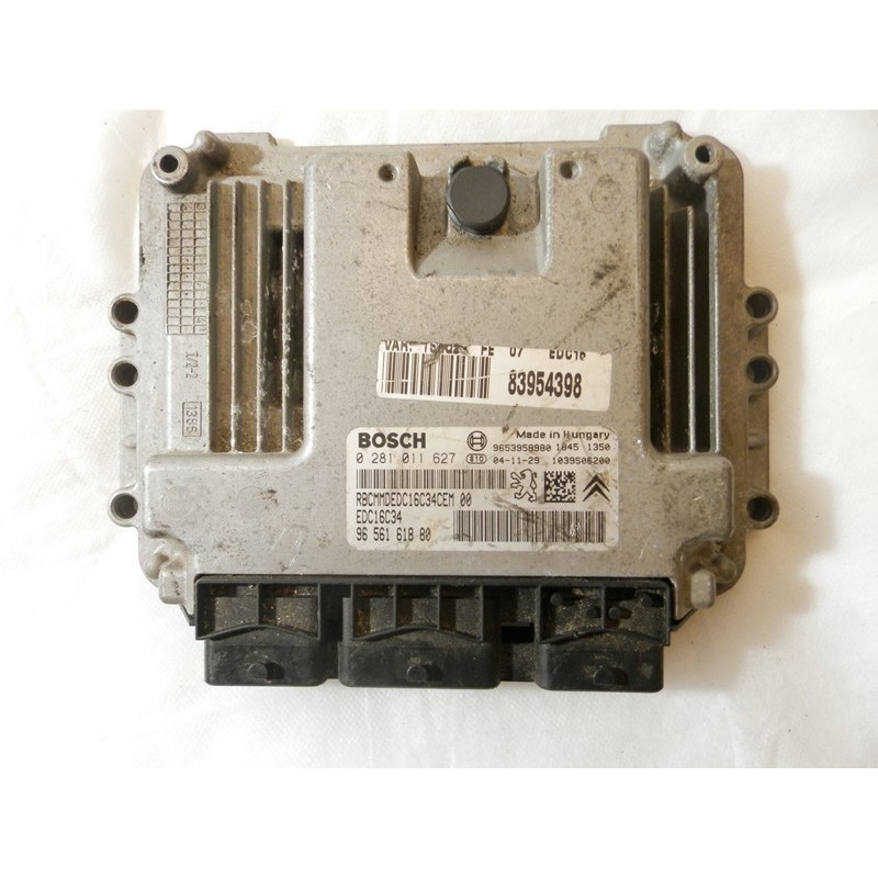 CALCULATEUR MOTEUR PEUGEOT 307 1.6 HDI BOSCH 0281011627, 0 281 011 627, 9656161880, 96 561 618 80, 9653958980, EDC16C34