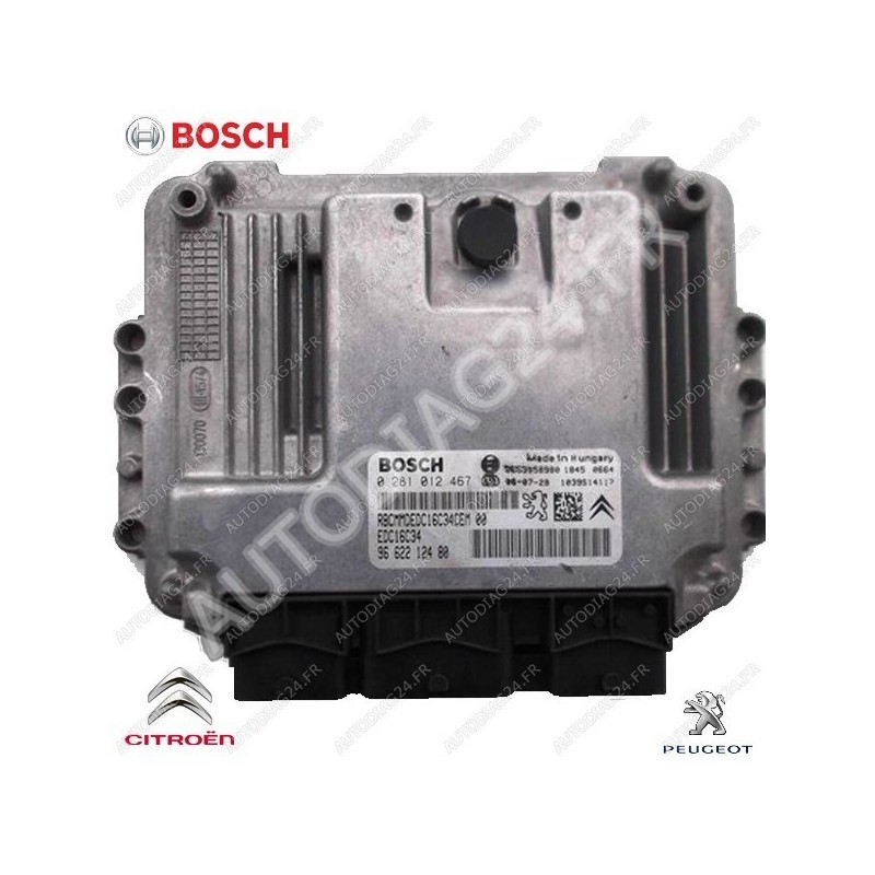 calculateur moteur Bosch 0281011392 0 281 011 392 PSA 96 561 622 80, 9656162280, EDC16C34 immo off