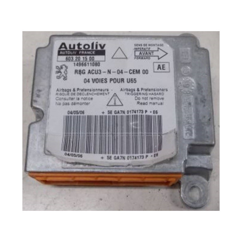 Réparation Calculateur D'airbag Fiat Scudo Autoliv 603 20 15 00, 603201500, 1496611080 6556QL 6556QC 6590PJ
