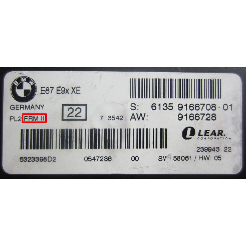 Réparation Boitier PL2 FRM II FRM2, E87 E9X XE, 6135 9166708-03 9166728 LEAR