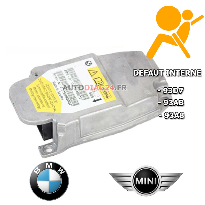 Réparation calculateur airbag BMW 65.77 9114214-01 65.779114214-01 Code Default 93D7 93AB 93A8