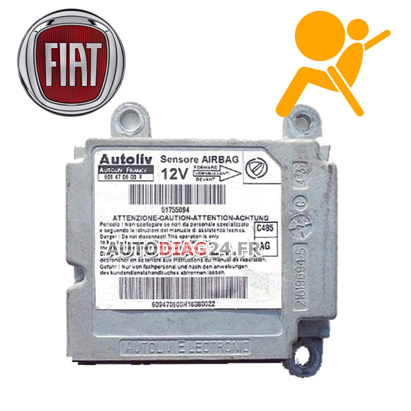 Réparation Calculateur D'Airbag Fiat 51755094 - 609 47 06 00 Code défaut B1001