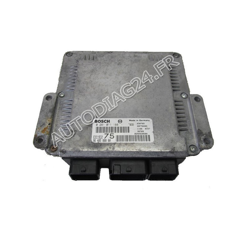CALCULATEUR MOTEUR PEUGEOT 206 2L HDI BOSCH 0 281 010 188, 0281010188, 96 485 888 80, 9648588880 EDC15C2 75