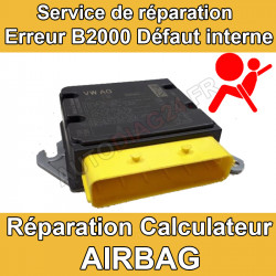 Réparation calculateur airbag VW Golf7 5Q0 959 655 AR 5Q0959655AR VW21 Code erreur B2000 DTC65535