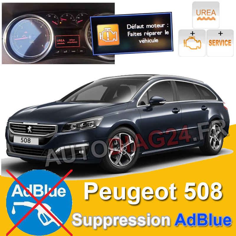 Suppression système AdBlue Urea Peugeot 508 Anne 2014 jusqu'à 2018