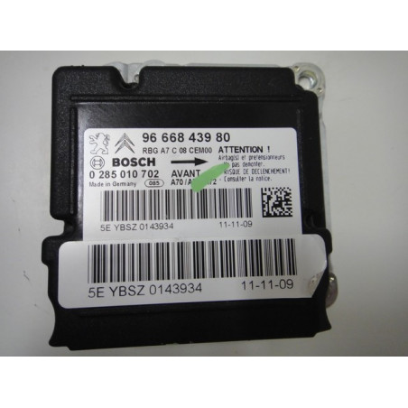 Réparation Calculateur D'airbag Peugeot 207 Bosch 0 285 010 702, 0285010702, 96 668 439 80, 9666843980 - Crashdata