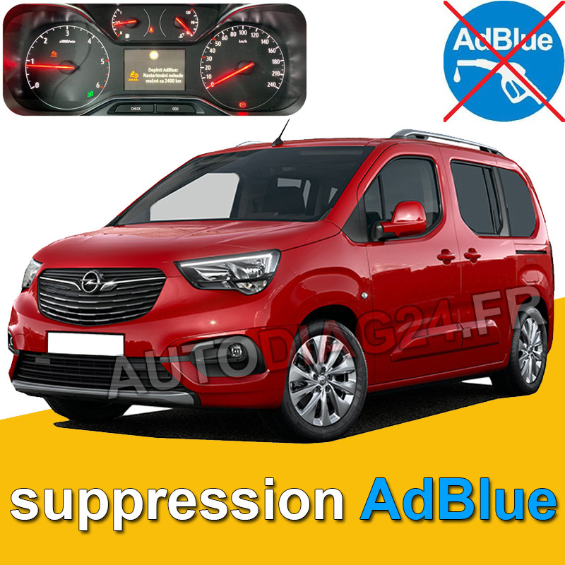 Suppression AdBlue Opel Combo Life 1.5 CDTi de 2018 jusqu'à 2023