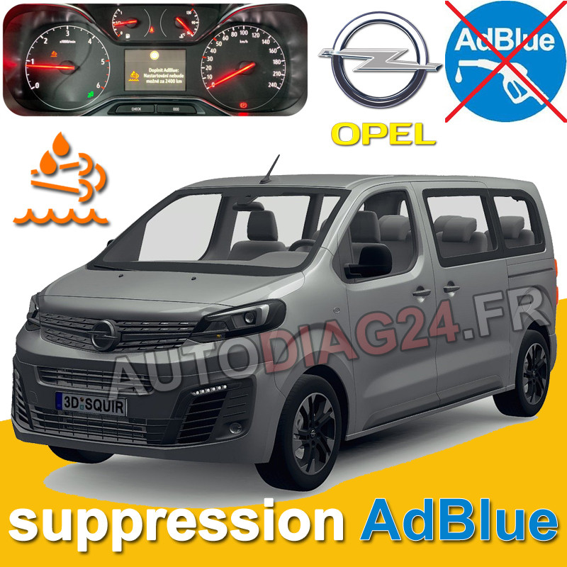 Suppression AdBlue Opel Zafira Life 1.5 CDTi de 2018 jusqu'à 2023