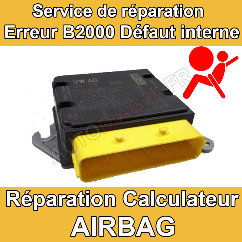 Réparation calculateur airbag VW Golf7 5Q0 959 655 AA 5Q0959655AA VW20 Code erreur B2000 DTC65535 5WK44885 pas de communication