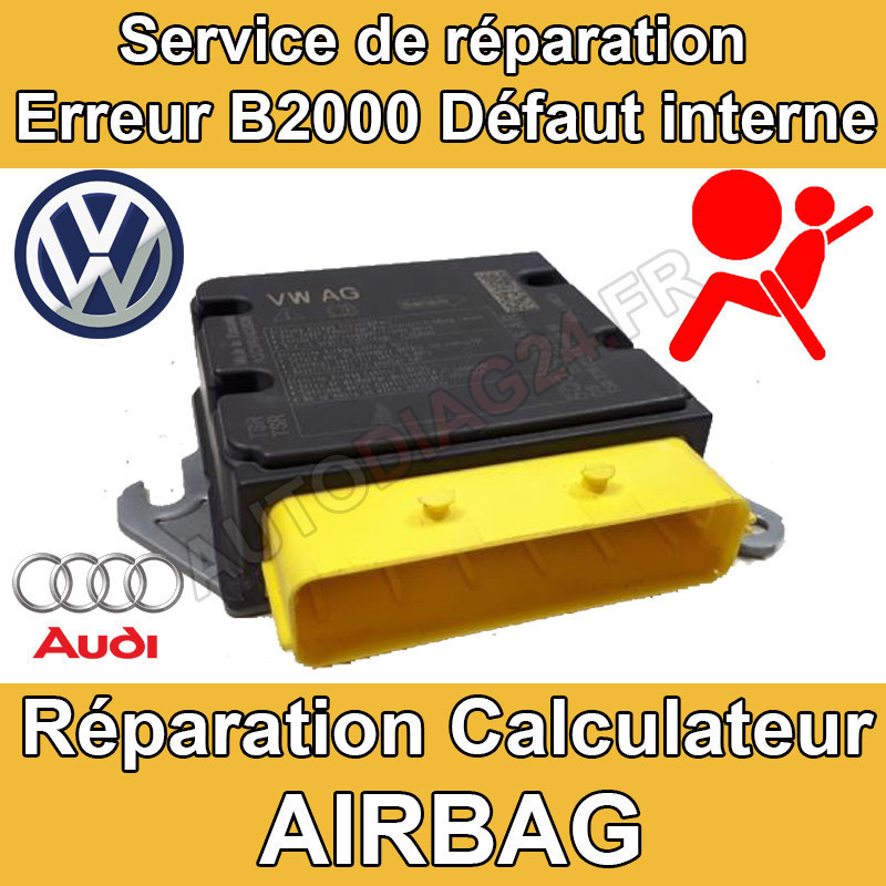 Réparation calculateur airbag Audi VW 5Q0959655N 5Q0 959 655 N  VW21 Code erreur B2000 dtc65536