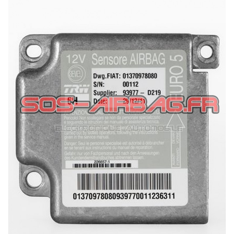réparation calculateur airbag Peugeot Boxer Code erreur b0100-49 / B0101 / B0102