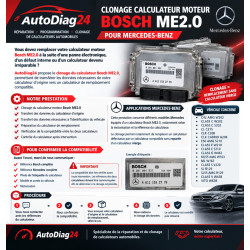 Clonage calculateur Moteur Bosch ME2.0 Mercedes